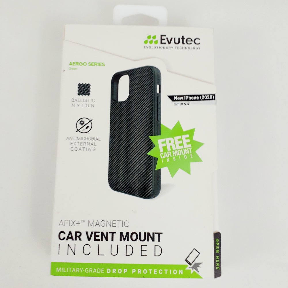 Evutec For 2020 Apple iPhone 12 Mini 5.4" Nylon Case With Car Vent Mount - Black
